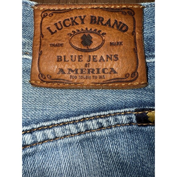 Lucky Brand 181 Relaxed Straight Jeans Men’s 30x31.5 Blue Medium Wash Distressed - Picture 8 of 9